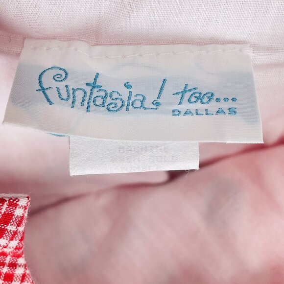 Vintage Funtasia Red Gingham Cow Appliqué Longalls Romper Outfit 3T - Picture 12 of 13